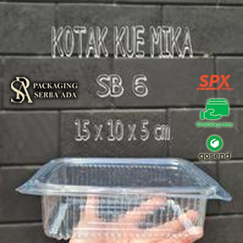 (Per 50Pcs) Kotak Makanan Mika SB6 MM6 / Kotak Kue Mika / Kotak Mika / Box Mika / Kotak SB 6 MM 6
