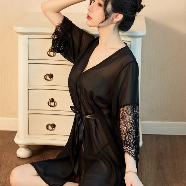 Baju Tidur Sexy  Kimono  Tali Sexy Kemeja Tidur Wanita Nyaman Halus / Kimono Tidur Wanita Panjang Se