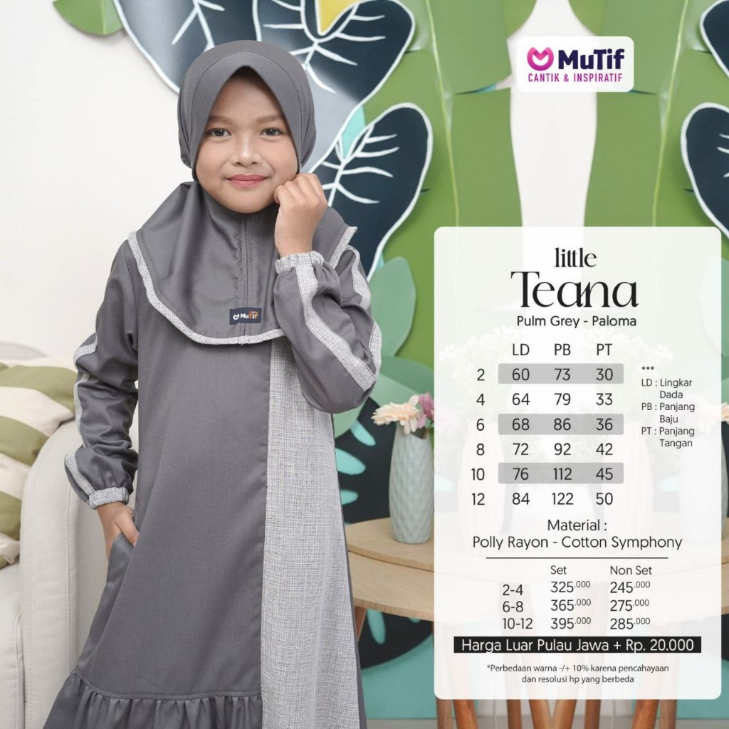 PROMO Sarimbit Anak Mutif Teana Gamis Terbaru