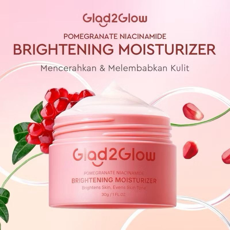 RG - GLAD2GLOW Pomegranate Niacinamide Brightening Moisturizer Pelembab Wajah