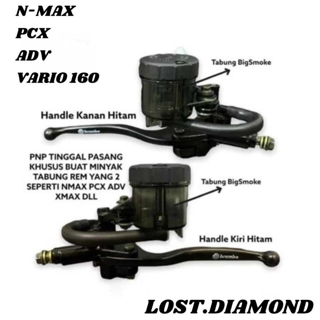 Master Rem 2 Tabung Vario160, Nmax Old,Nmax New, Pcx , Adv, xmax tabung big smoke master rem klasik 