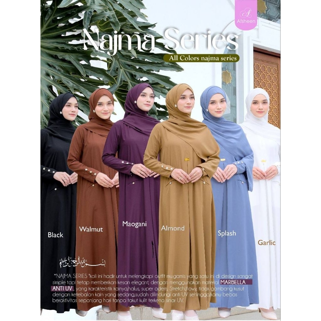 PO‼️[ORDER VIA CHAT-JANGAN CHECK OUT] Gamis Perempuan Dewasa Najma Series Dress by Afsheen