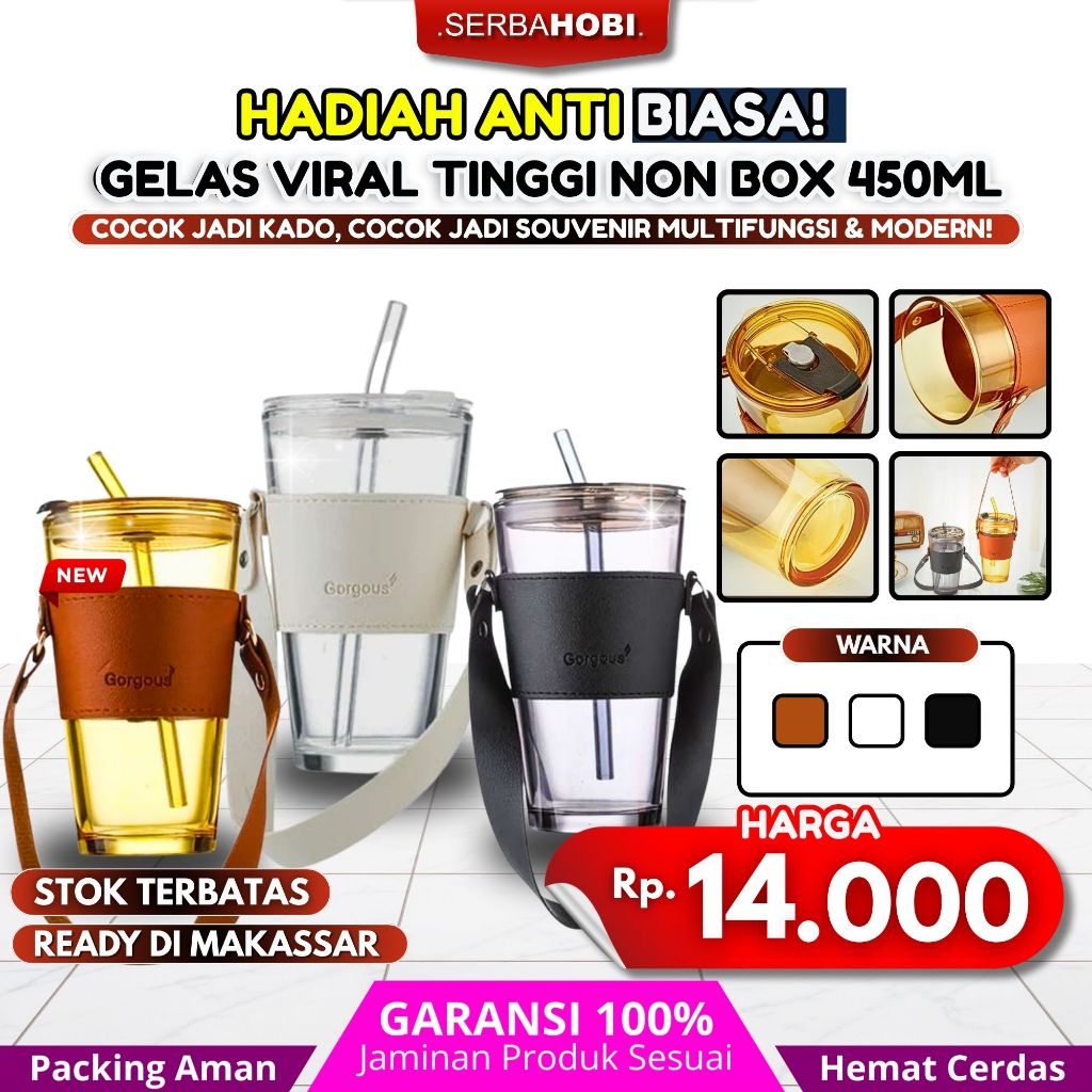 Gelas Tumbler  Aesthetic / Gelas Kaca Dengan Sedotan /  Gelas kaca sedotan souvenir pernikahan estet