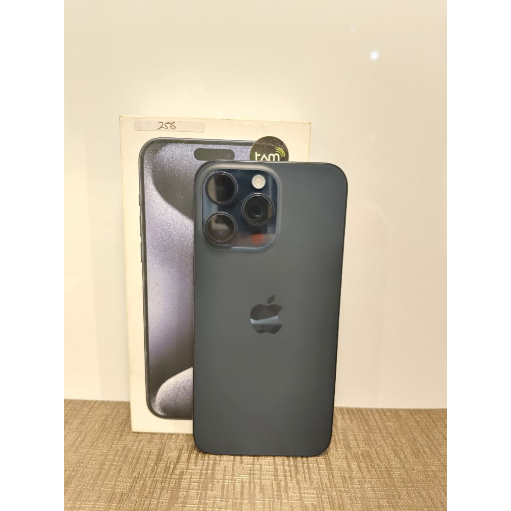 HP SECOND IPHONE 15 PRO MAX 256GB BLUE TITANIUM BH 95% EX GARANSI RESMI INDONESIA