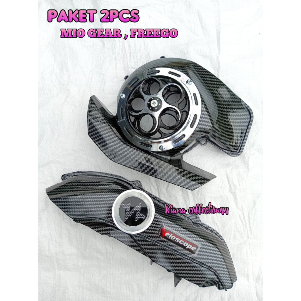 VELOSCOPE YAMAHA MIO GEAR 125 DAN KIPAS SPINER CARBON, VELOSCOPE CARBON FREEGO 125 ORIGINAL