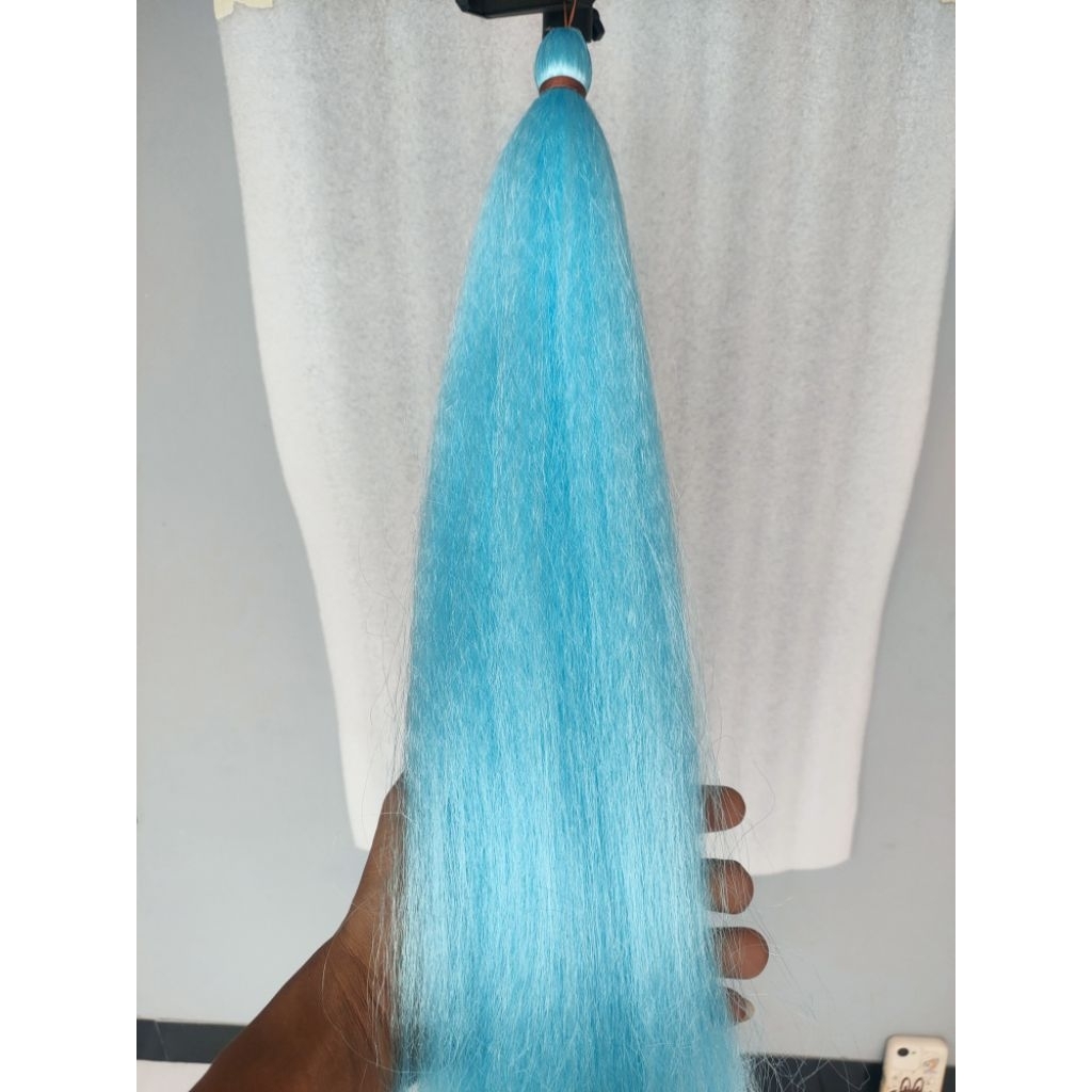 rambut cemara warna biru muda ukuran 70cm