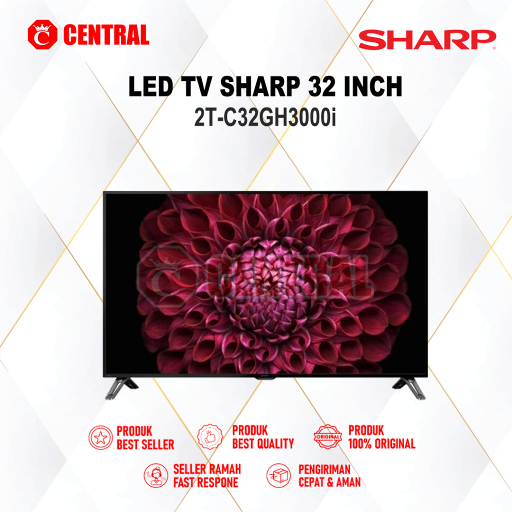 SHARP LED TV 32 INCH 2T-C32GH3000I - GOOGLE TV BERGARANSI RESMI FULL HD