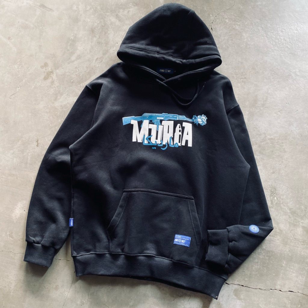 Hoodie black || Muria x freast || large || album NOO