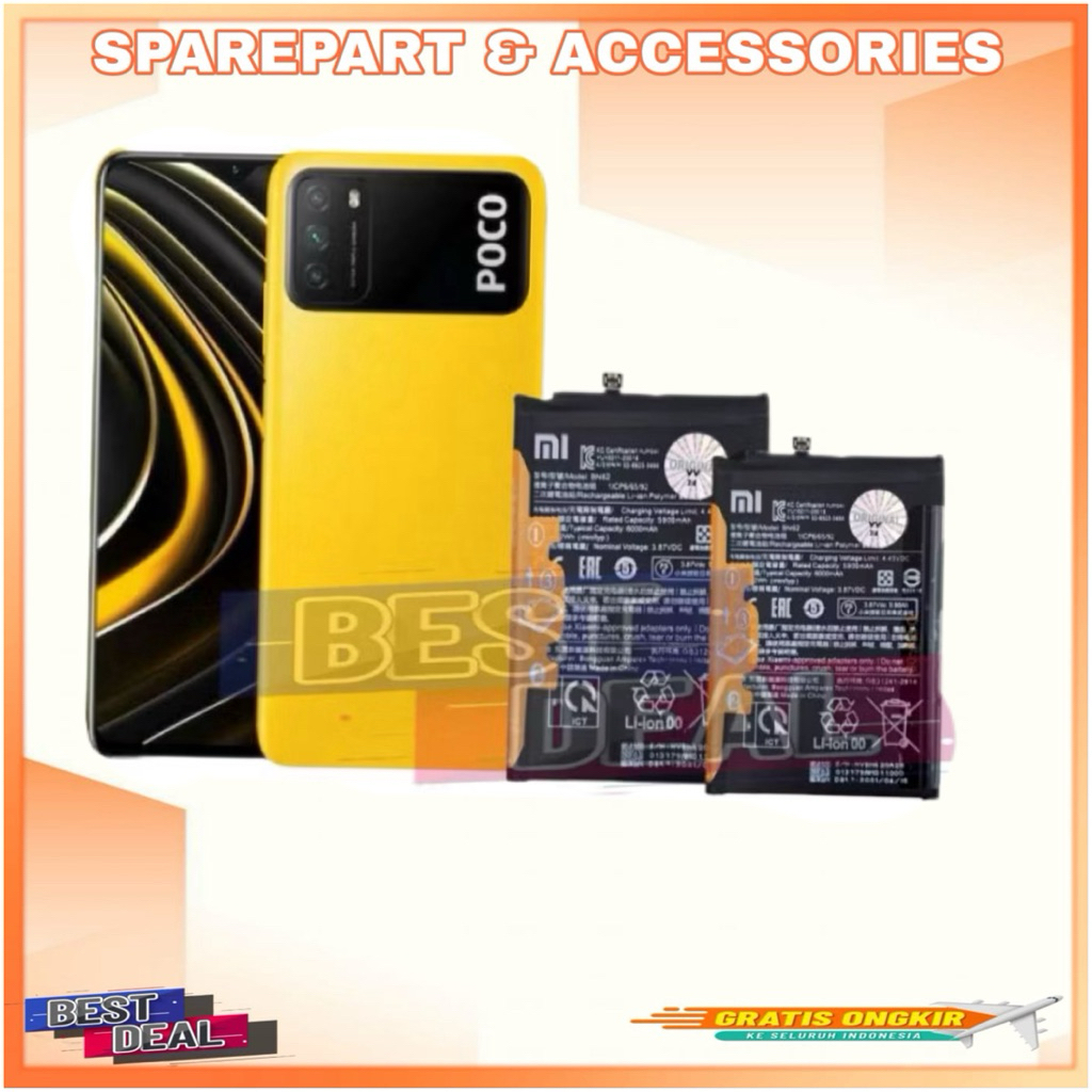Batre Baterai Xiaomi Poco M3 BN62 Battery Poco M3 BN-62 6000mAh Original (bestdealid)