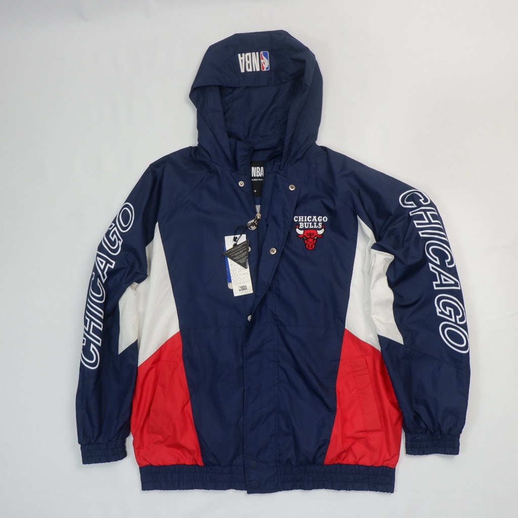 NBA Chicago Bulls Color Block Hooded Windbreaker Jacket Original Authentic - Preloved