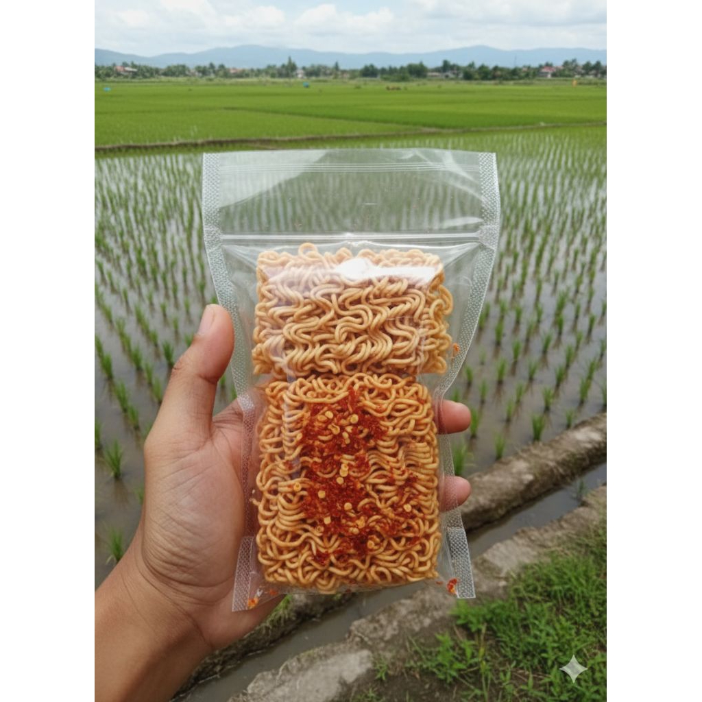 ( mie kremes jajanan jadul ) Rasa pedas