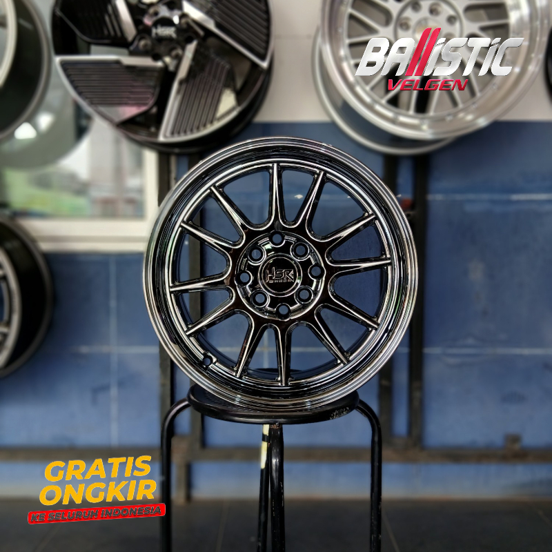 Velg Mobil Yaris Ring 16 HSR WHEEL Tipe Ende Black Chrome Velg Hsr R16 Avega Mobilio Avanza Xenia