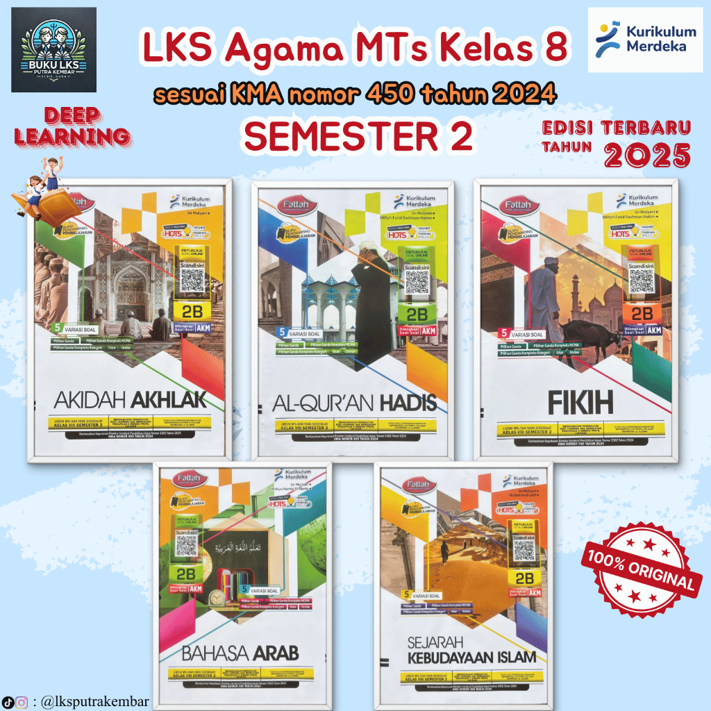 LKS FATTAH AGAMA MTS B ARAB, SKI, QURDIST, AKIDAH, FIKIH KELAS 8 SEMESTER 2 KURIKULUM MERDEKA-FATTAH