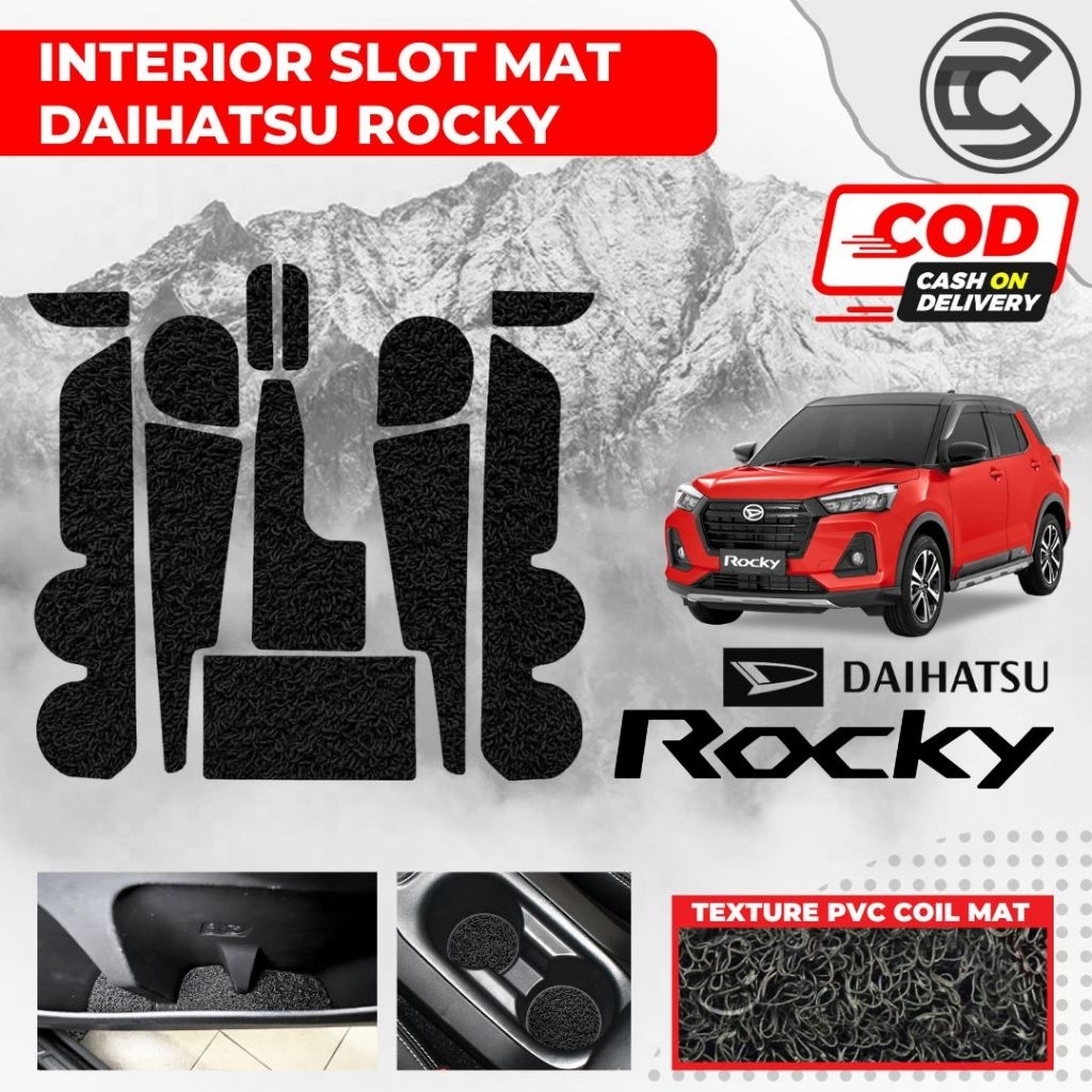 Interior Slot Mat Daihatsu ROCKY / Door Pocket Mat Daihatsu Rocky 2021 - 2025 / Aksesoris ROCKY 2025