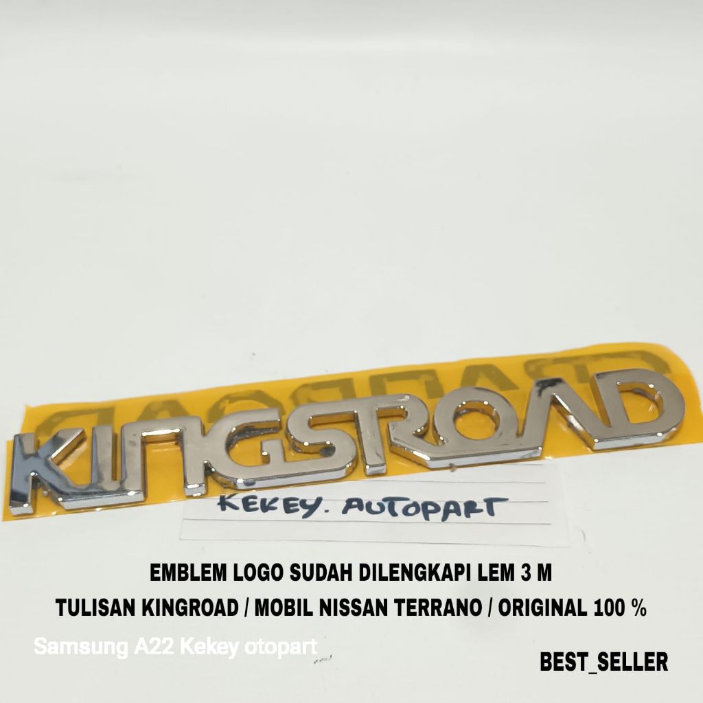 Emblem Logo Bagasi Tulisan Kingsroad / Mobil Nissan Terrano / Warna Chrome Original 100 %