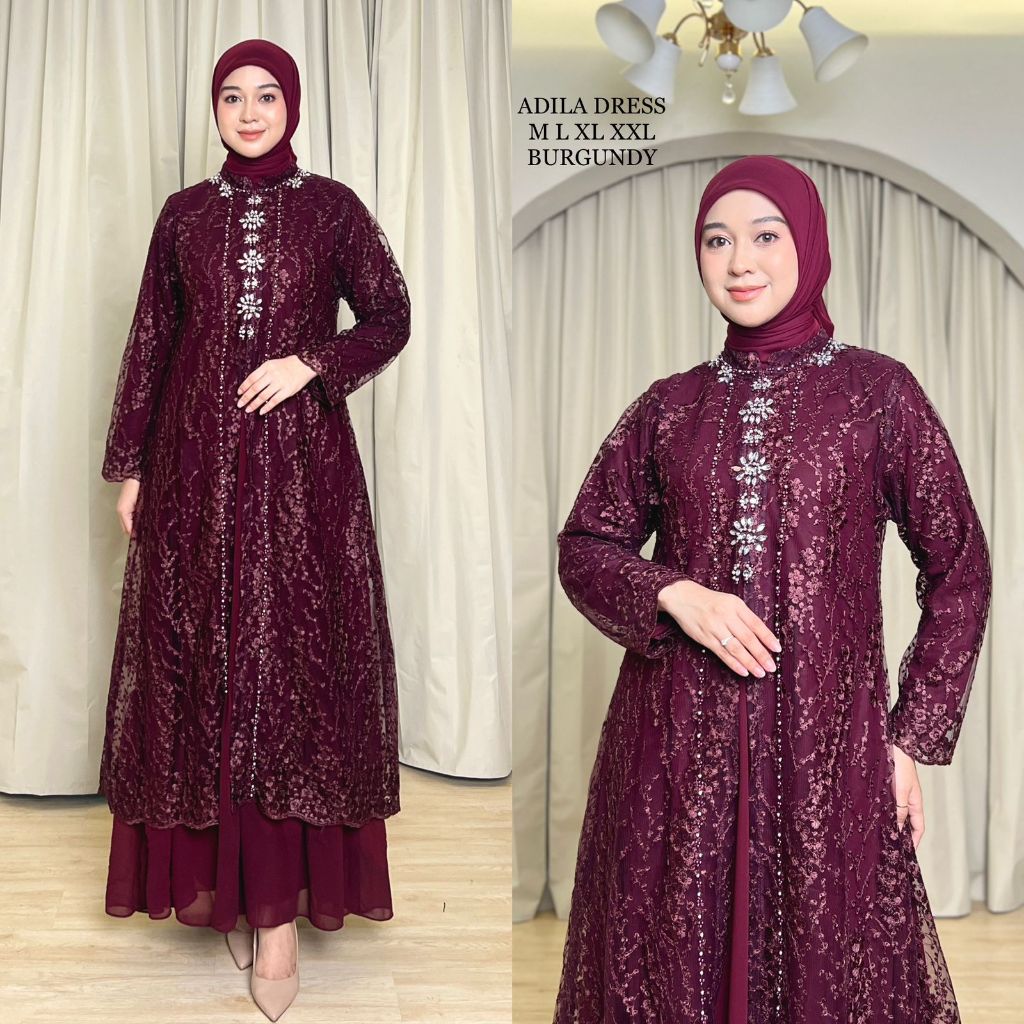 ( ZN ) New Arrival-DRESS GAMIS TERBARU 2025-Adila Dress Gamis Pesta Modern Ceruty Tile GAMIS ABAYA T