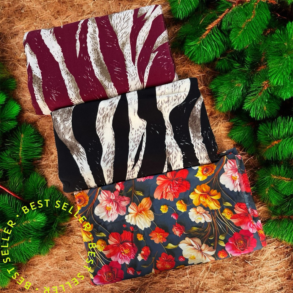 (New Best Seller) Kain Katun Rayon Viscose Premium | Kain Rayon Motif Abstrak & Bunga Import | Kain 