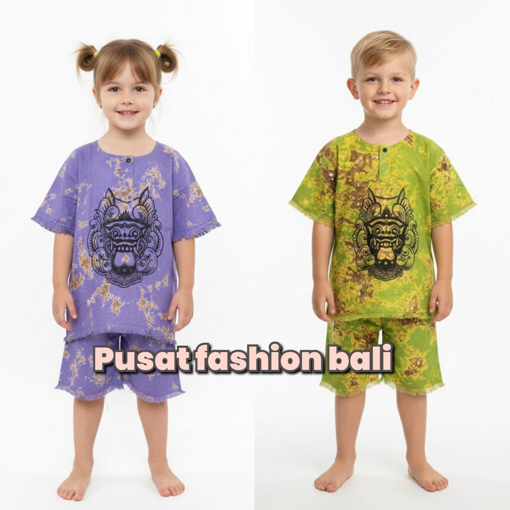 Setelan baju barong anak unisex Baju barong anak khas bali Setelan baju barong bali anak baju bali a