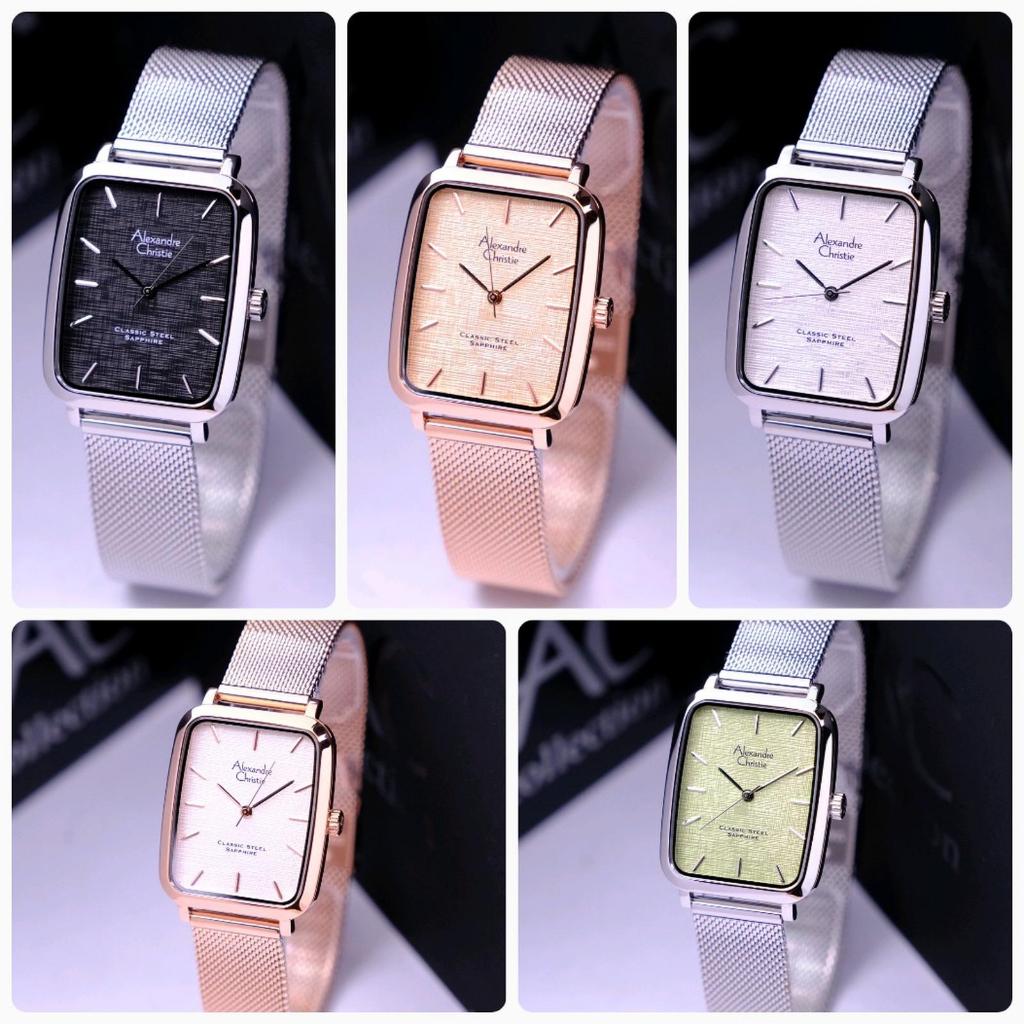 ORIGINAL Jam Tangan Pria Alexandre Christie AC 8699 AC8699 Rantai Tali Kulit Stainless Pasir