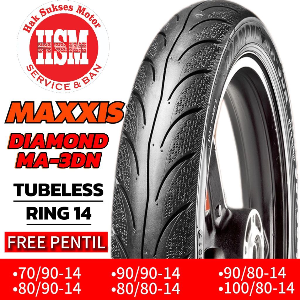 BAN MAXXIS DIAMOND MA-3DN RING 14 TUBLES MATIC PAKET / SEPASANG
