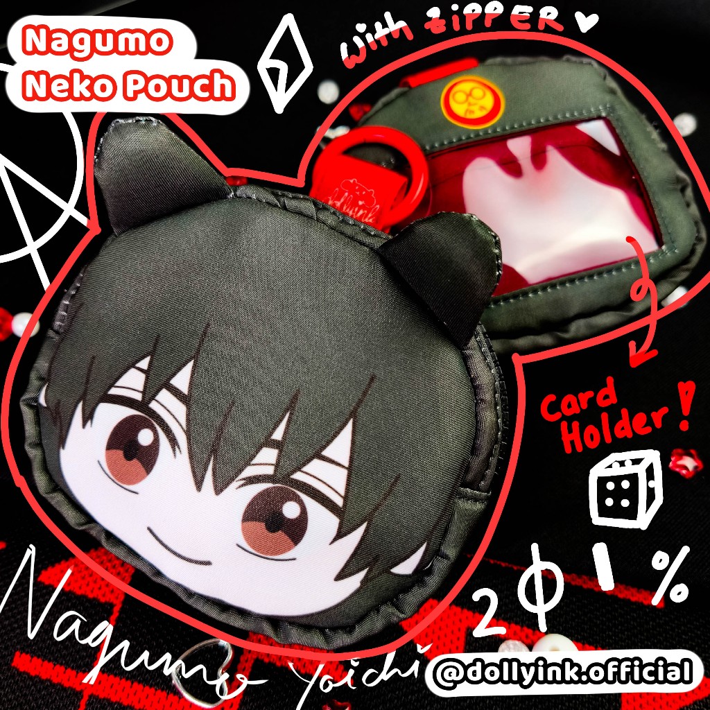 [READY STOCK]Neko Pouch Nagumo by dollyink/Sakamoto Days Nagumo dompet koin make up kartu