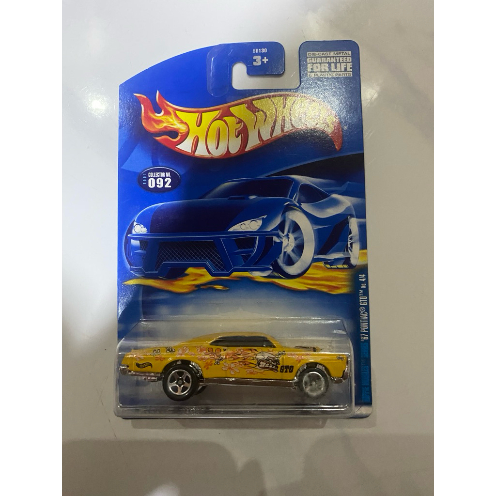 hot wheels 67 pontiac gto blue card