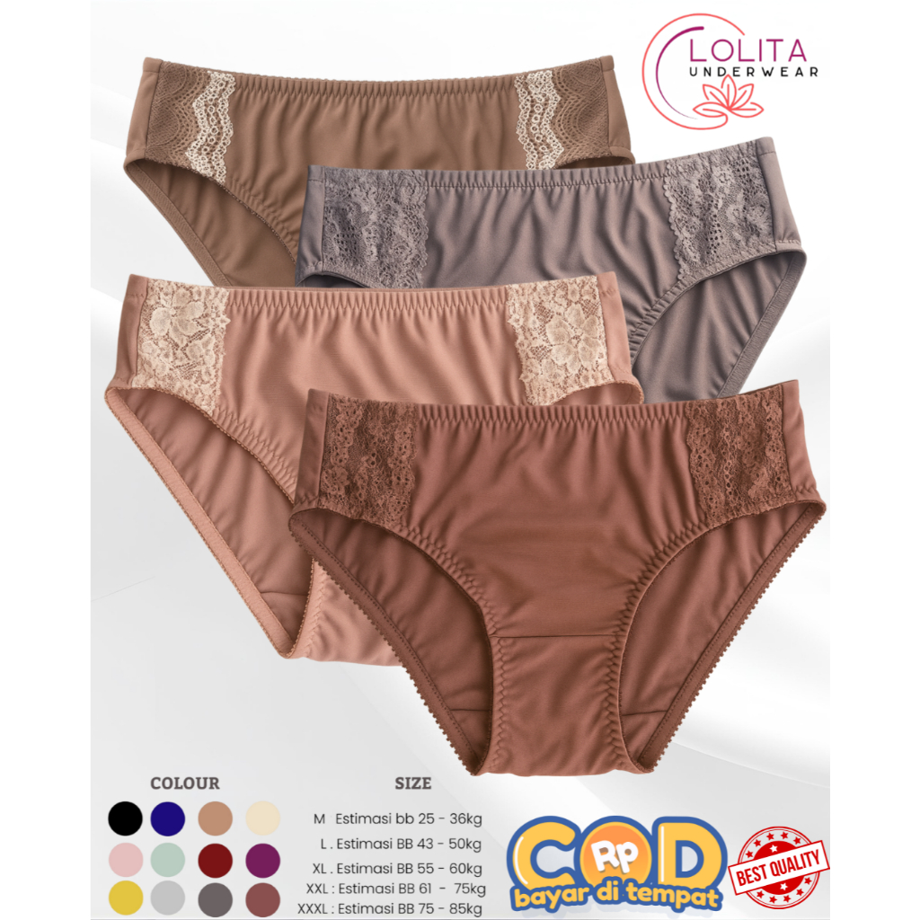 Paket 3 Pcs Celana Dalam Wanita Renda Celana Dalam Wanita Jumbo Celana Dalam Wanita Premium Celana D