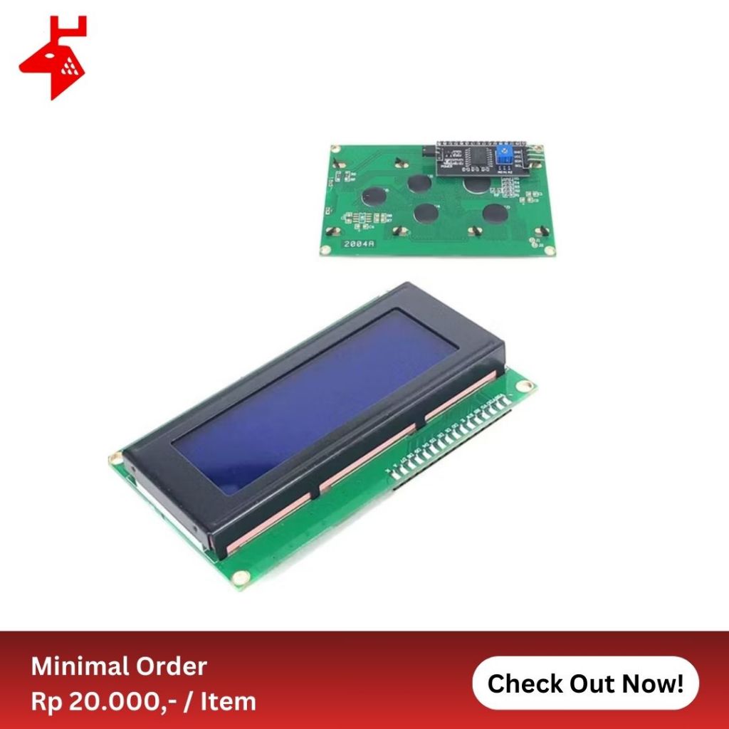 LCD 2004 20x4 Character Display Module Blue Backlight HD44780 Arduino By Reetech.id