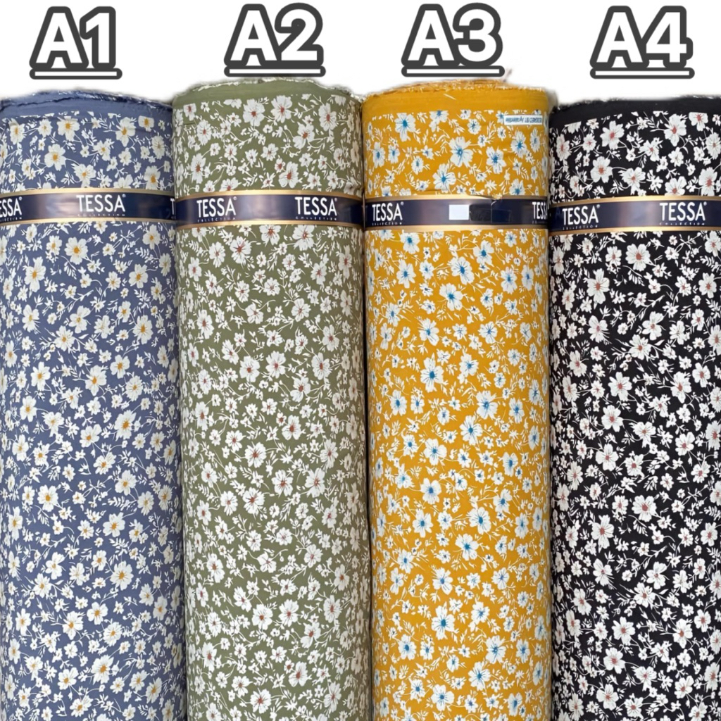 Kain Katun Rayon Viscose Premium Motif Bunga Import | Bahan Kain Lembut Elegan Buat Dres,daster,muke