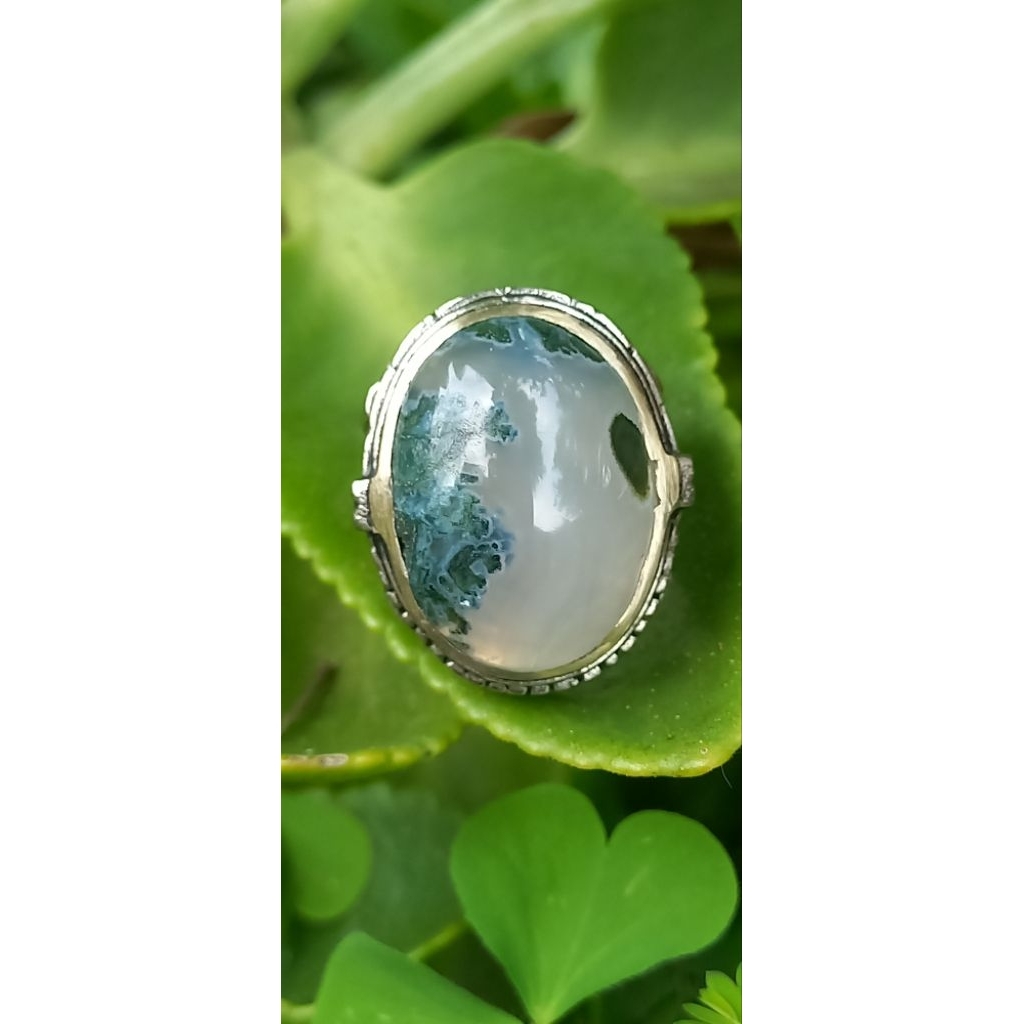 Cincin natural batu lumut suliki