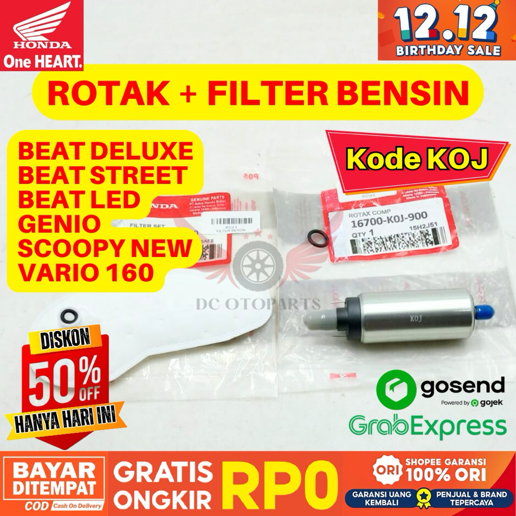 PAKET DISKON KOJ ROTAK + FILTER BENSIN BEAT STREET ORIGINAL AHM HONDA, ROTAK ORIGINAL BEAT LED, ROTA