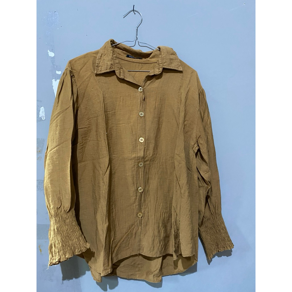 KEMEJA WANITA POLOLINEN MOCCA