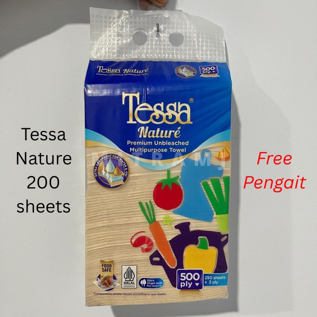 Tessa Nature Unbleached (250 sheets x 2 PLY) | THSN003 | Tissue Coklat | Tissue Dapur