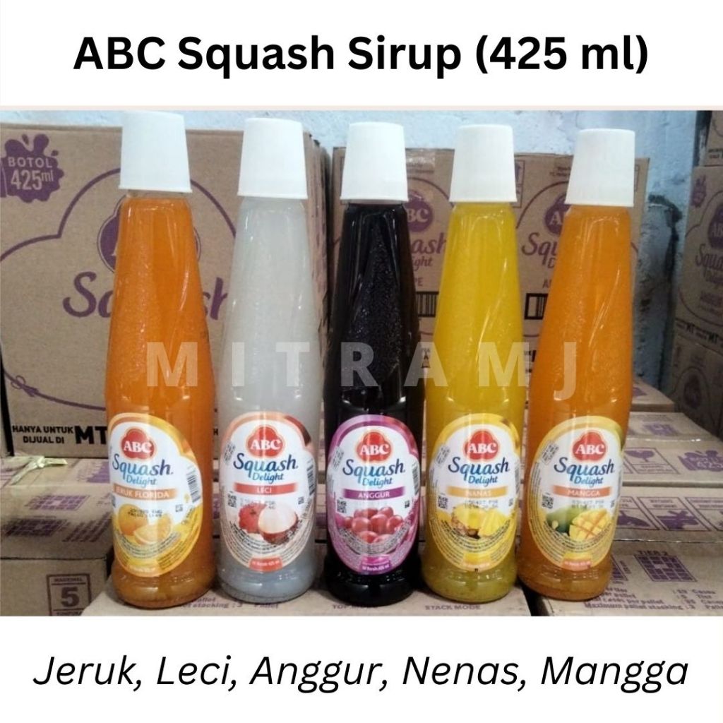 ABC Squash (450 ML) - ALL VARIAN | Sirup Anggur, Mangga, Jeruk, Leci, Sirsak
