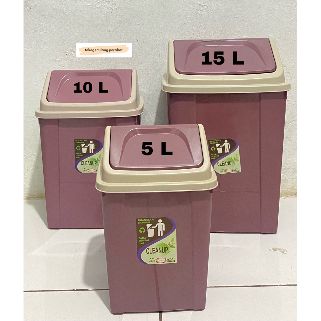 Tempat Sampah Tutup / Tempat Sampah Kotak / Tempat Sampah Tutup 10 Liter