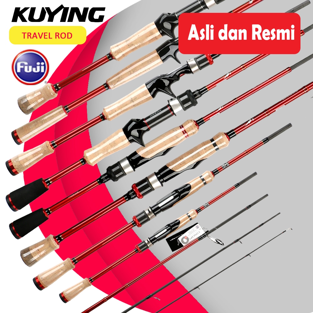 KUYING FREESTYLE WALKER Joran Travel Rod 4 Section - Spinning/Baitcasting Ultralight Karbon FUJI