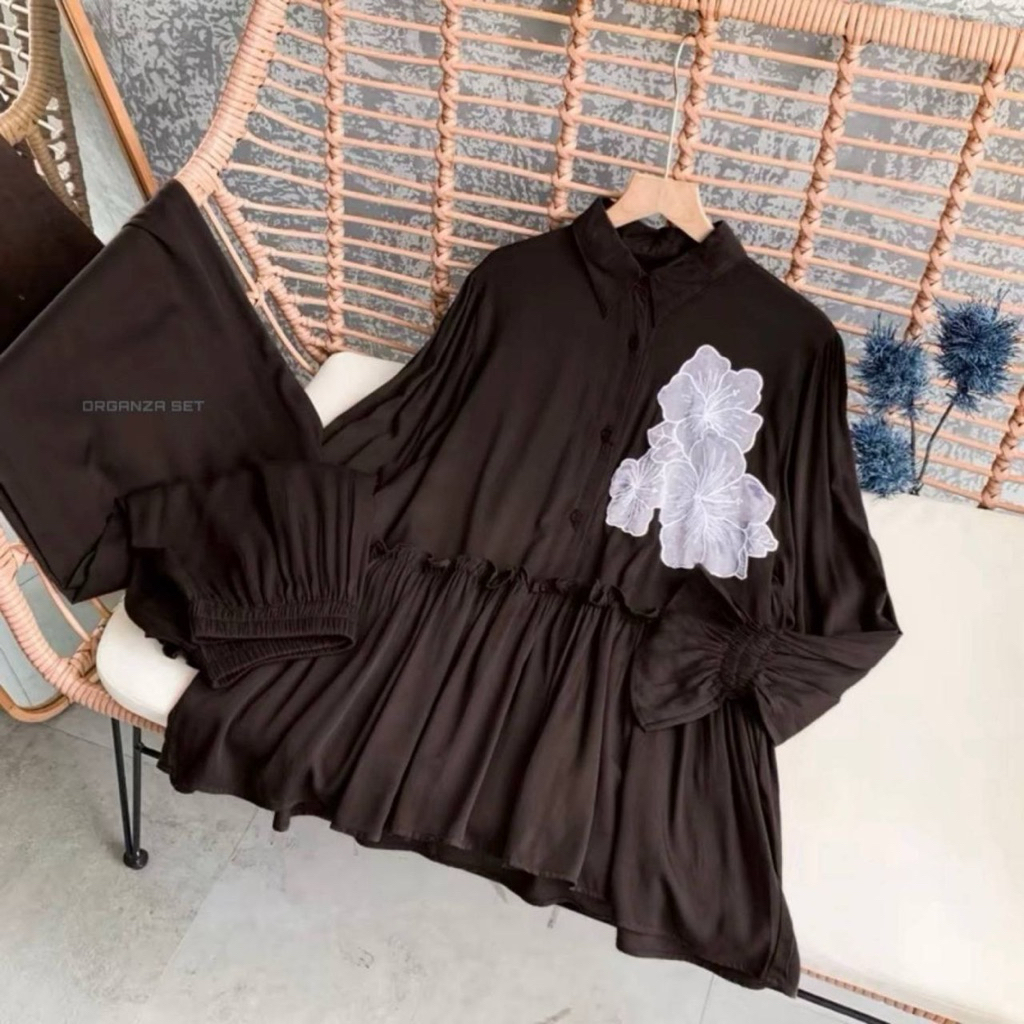 Set Organza rayon twill premium terbaru // setcel viral Adem