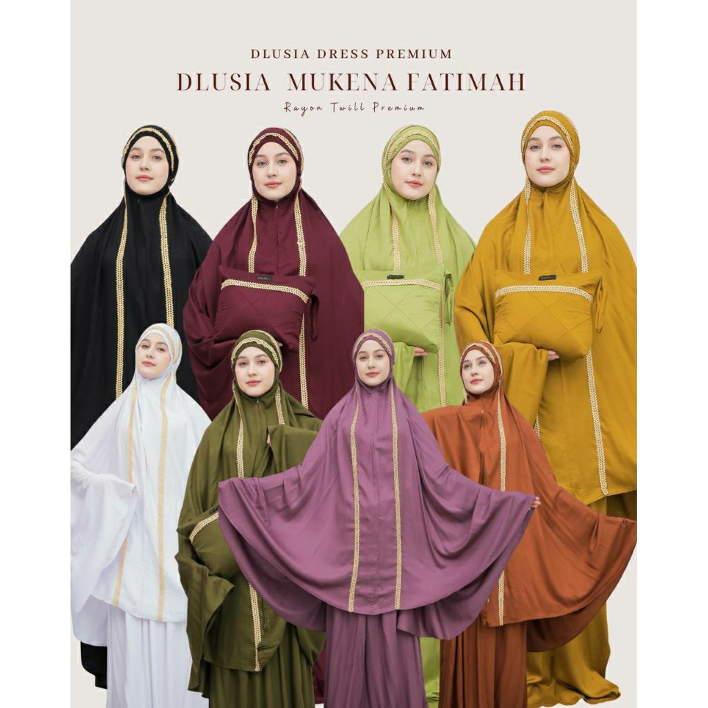 Dlusia | Mukena Fatimah JUMBO SIZE | TWILL PREMIUM | NEW COLLECTION