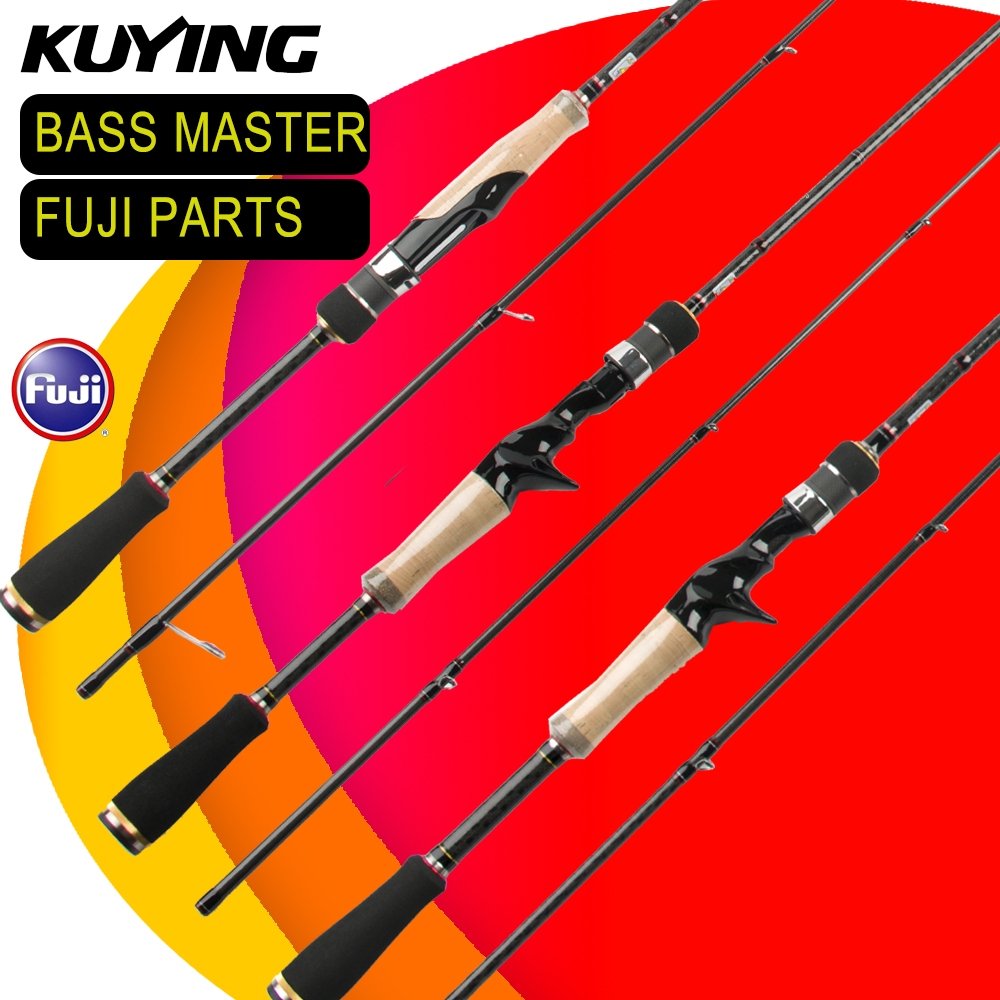 Kuying Conqueror Bass Joran Spinning Baitcasting Fuji Carbon Rod Fishing 1.98m 2.0m 2.07m 3.5-21g