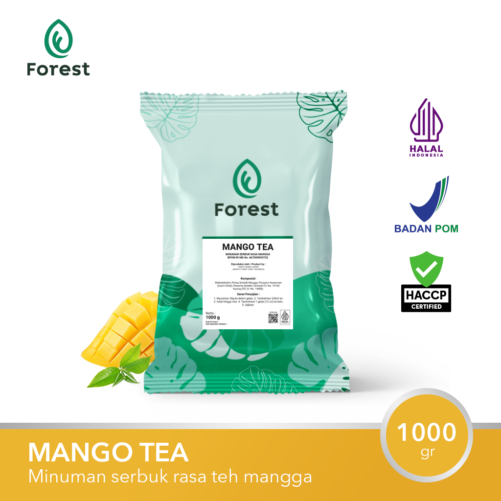 PROMO LIVE Bubuk Minuman Teh MANGO TEA Powder 1000 gr - FOREST