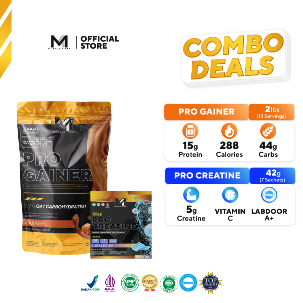 [BUNDLE] MUSCLE FIRST Gainer 2lbs + Creatine Box - Suplemen Fitness