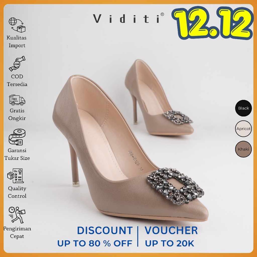 Viditi Crystal Heels 9 cm // Sepatu Import Wanita