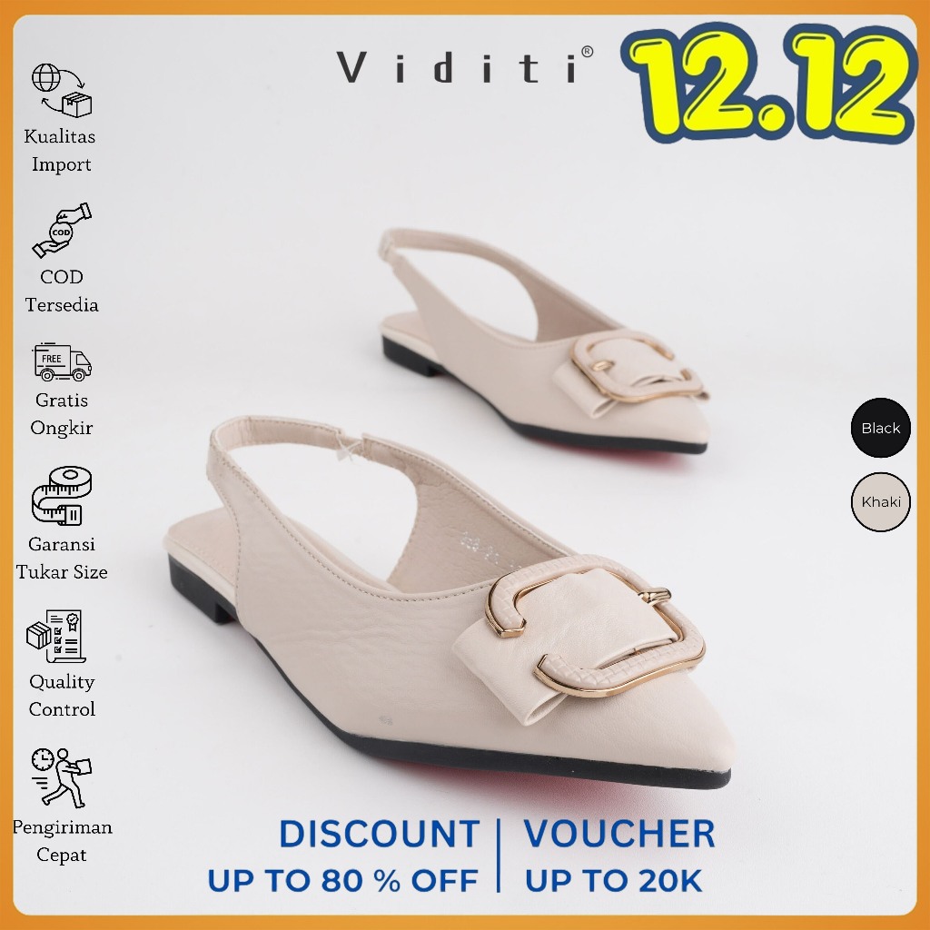Viditi Tiara Sling Back Flat Shoes | Shoes | Sepatu Import Wanita| Kerja | Kuliah | Kantor | Kasual