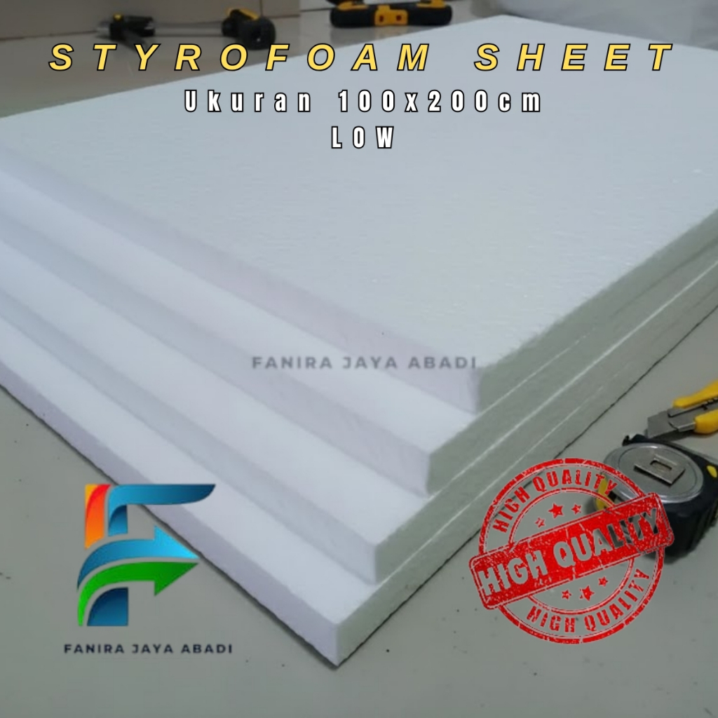 Styrofoam Sheet/Styrofoam Lembaran, Density Low, Tebal 1-5cm, Ukuran 100x200cm