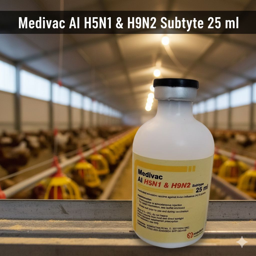 Vaksin unggas Al H5N1 & H9N2 Subtipe 25 ml mencegah flu dan Avian influenza