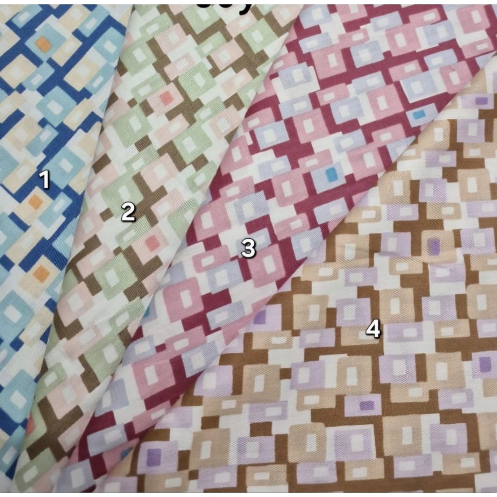 KAIN METERAN KATUN JEPANG MOTIF ABSTRAK 4 WARNA TOKAI SENKO