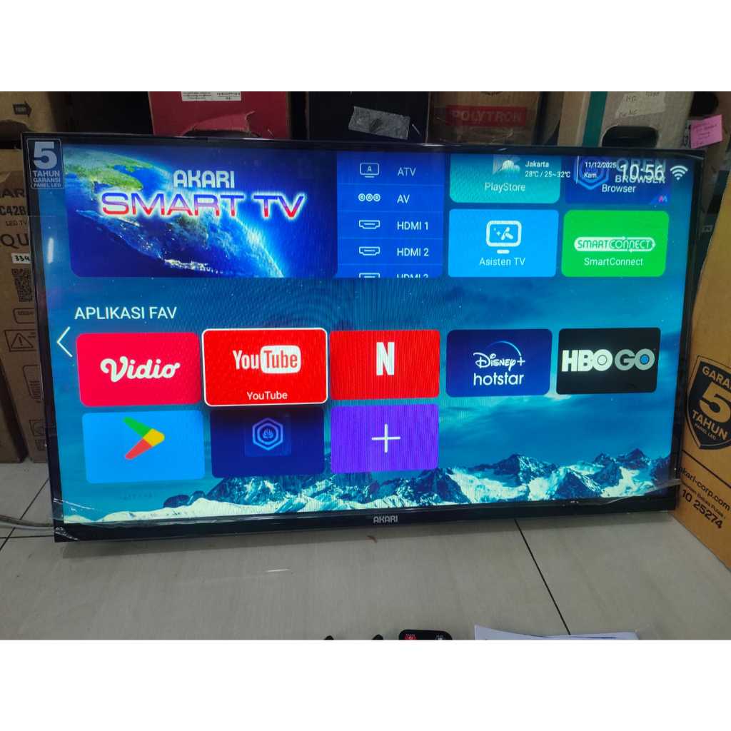Android TV Akari 32 inci HD Sudah bisa Youtube Digital TV Kondisi bekas pemakaian 6541F