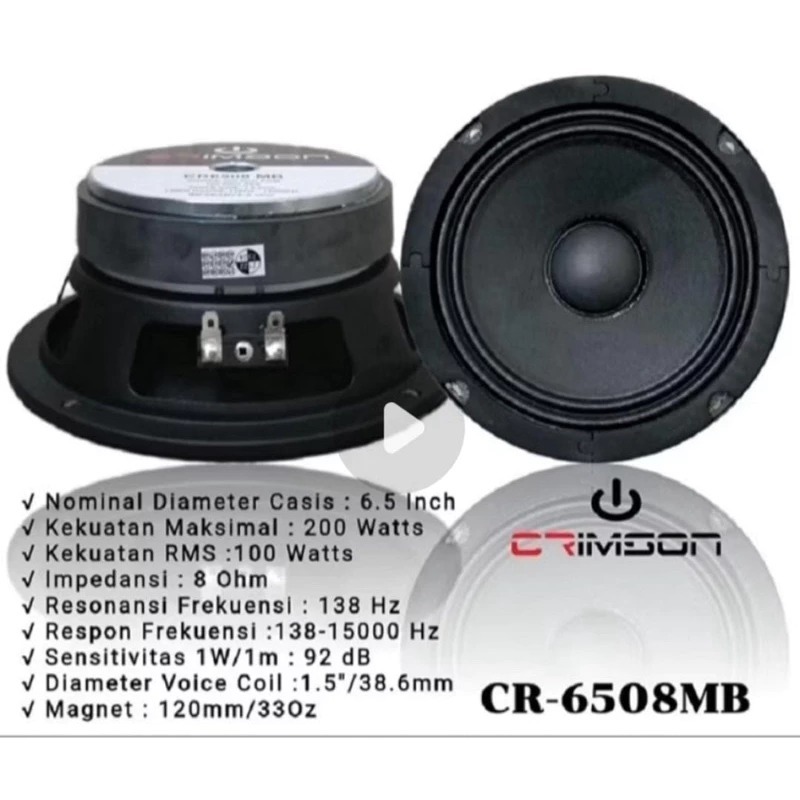 Speaker 6” Crimson CR 6508 Middle Bass 200W