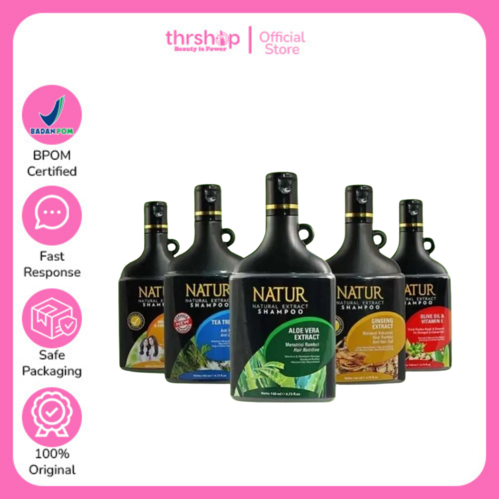 Natur Shampoo Extract Ginseng - ALOEVERA - MORINGA - ARGAN OIL - TREE TEA OIL 270 ml 80ml | 140ml  -