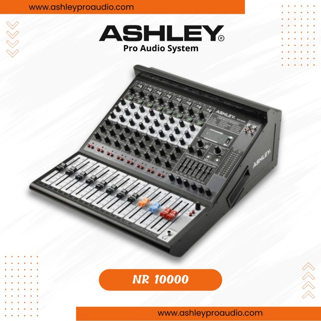Power mixer ashley nr10000 nr 10000 8 channel 1200 watt